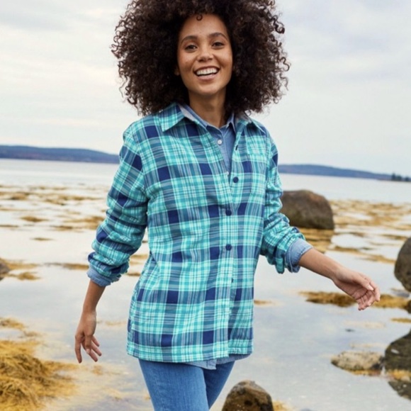 L.L. Bean Flannel Button Down Top, Like New! - Picture 7 of 7